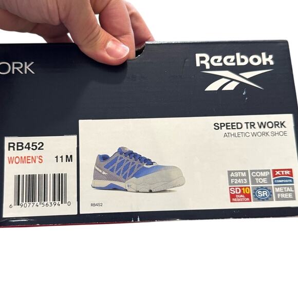 NEW Reebok Speed TR Work Shoes Women's 11 Composite Toe Slip Resistant Blue Gray - Picture 7 of 7